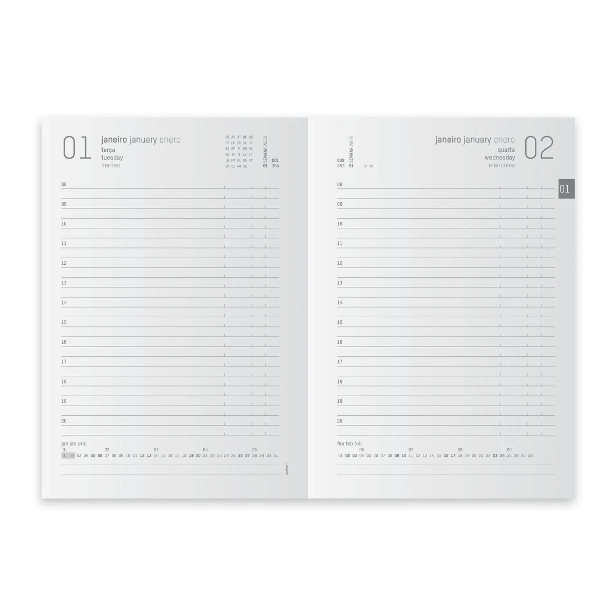 Agenda 2025 Ambar Fórum Mini Secretária 1 Dia 95x145 (IVA e Portes Incluídos) - Image 2