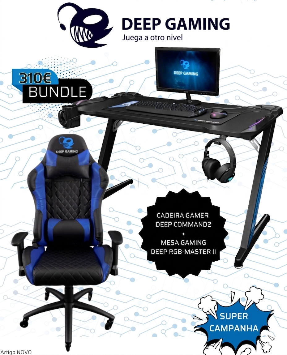 Generated_Image_rinmnnrinmnnrinm Bundle Gaming – Cadeira Command2 + Mesa RGB-Master II (IVA e Portes Incluídos) - Image 1